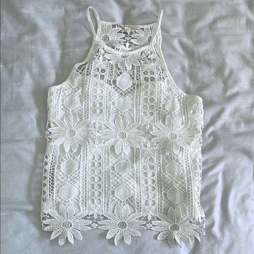 Rebellion White Cropped Embellished Camisole